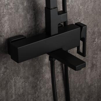 Душевая система 35к G2417-6 GAPPO лейка "Тропический душ" ЧЕРНЫЙ