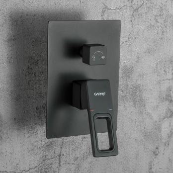 Душевая система 35к G7117-6 GAPPO лейка "Тропический душ" встраиваемая ЧЕРНЫЙ