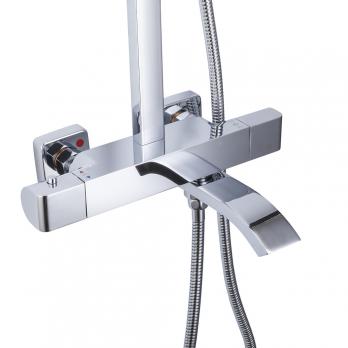 Душевая система термостат  G2407-40 GAPPO лейка "Тропический душ" квадрат 300*300 ХРОМ