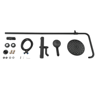 Душевая система термостат  G2490-6 GAPPO лейка "Тропический душ" D225 ЧЕРНЫЙ