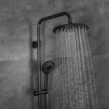 Душевая система термостат  G2490-6 GAPPO лейка "Тропический душ" D225 ЧЕРНЫЙ