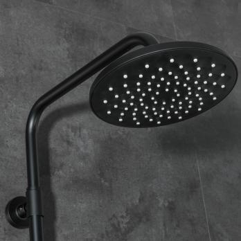 Душевая система термостат  G2490-6 GAPPO лейка "Тропический душ" D225 ЧЕРНЫЙ