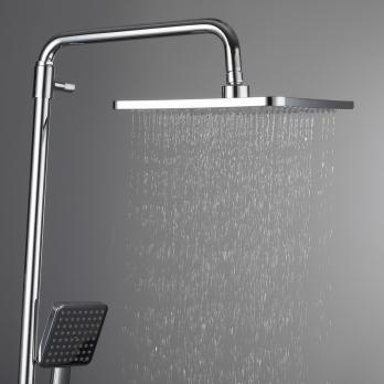 Душевая система термостат  G2491 GAPPO лейка "Тропический душ" квадрат 250*250 ХРОМ