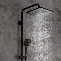 Душевая система термостат  G2491-6 GAPPO лейка "Тропический душ" квадрат 250*250 ЧЕРНЫЙ