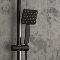 Душевая система термостат  G2491-6 GAPPO лейка "Тропический душ" квадрат 250*250 ЧЕРНЫЙ