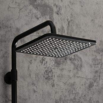 Душевая система термостат  G2491-6 GAPPO лейка "Тропический душ" квадрат 250*250 ЧЕРНЫЙ