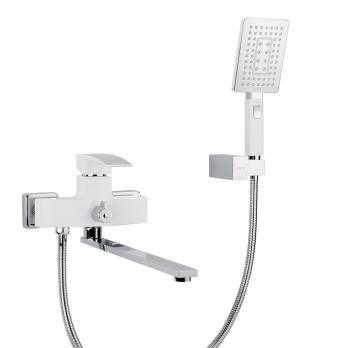 Смеситель для ванны и раковины 35к G2207-7 GAPPO див корп L-нос, БЕЛЫЙ-ХРОМ