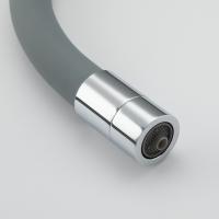 Смеситель для кухни 35к G4398-30 GAPPO гибкий излив, с вых. для пит. фильтра, п/шпильку СЕРЫЙ-хром