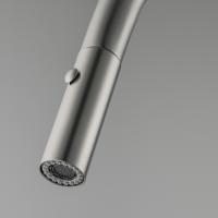 Смеситель для кухни 35к G4398-45 GAPPO нерж. сталь, высокий выдвижной излив, САТИН