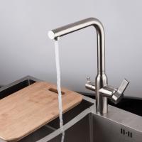 Смеситель для кухни 35к G4399-4 GAPPO с вых. для питьевого фильтра, нерж. сталь, п/гайку САТИН