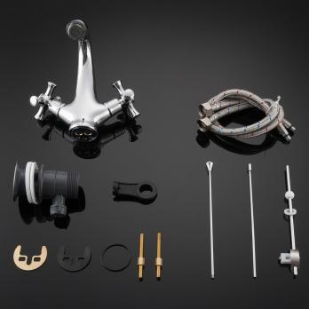 Смеситель для раковины 1/2 кер G1042 GAPPO литой, креп. 2 шпильки, ХРОМ