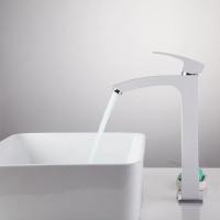 Смеситель для раковины 35к G1007-18 GAPPO высокий, литой, БЕЛЫЙ-ХРОМ