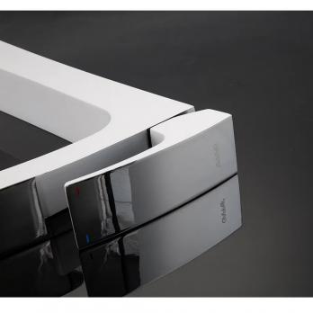 Смеситель для раковины 35к G1007-18 GAPPO высокий, литой, БЕЛЫЙ-ХРОМ