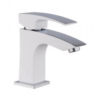 Смеситель для раковины 35к G1007-7 GAPPO литой, п/гайку, БЕЛЫЙ-ХРОМ