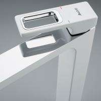 Смеситель для раковины 35к G1017-2 GAPPO литой, высокий, БЕЛЫЙ-ХРОМ