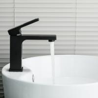 Смеситель для раковины 35к G1017-6 GAPPO литой, п/гайку, ЧЕРНЫЙ