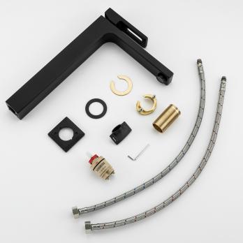 Смеситель для раковины 35к G1017-62 GAPPO высокий, литой, п/гайку, ЧЕРНЫЙ