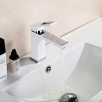 Смеситель для раковины 35к G1017-8 GAPPO литой, п/гайку, БЕЛЫЙ-ХРОМ