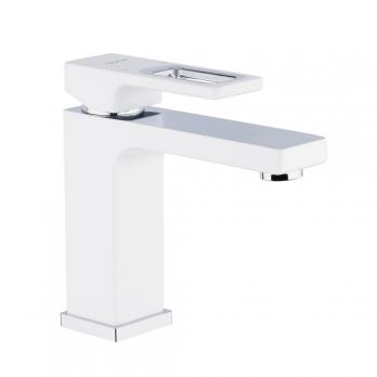 Смеситель для раковины 35к G1017-8 GAPPO литой, п/гайку, БЕЛЫЙ-ХРОМ