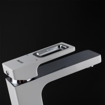 Смеситель для раковины 35к G1017-8 GAPPO литой, п/гайку, БЕЛЫЙ-ХРОМ