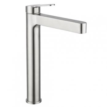 Смеситель для раковины 35к G1099-32 GAPPO высокий, нерж. сталь, литой, п/гайку, САТИН