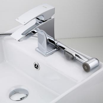 Смеситель для раковины с гигиен. лейкой 35к G1207 GAPPO литой, ХРОМ