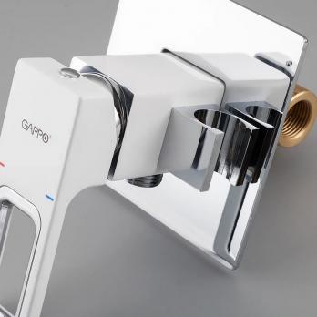 Смеситель с гигиеническим душем 35к G7217-8 GAPPO встраиваемый, БЕЛЫЙ-ХРОМ