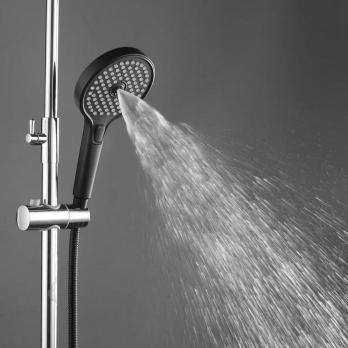 Лейка для душа GAPPO G004 3 режима, круглая, ЧЕРНЫЙ