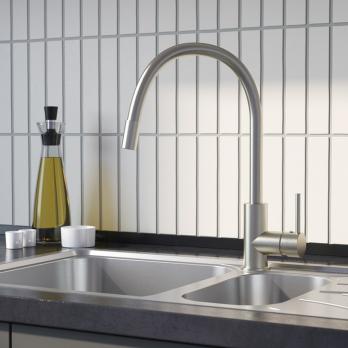 Смеситель для кухни 35к IDDIS K36BNJ0i05 "Kitchen 360" гибкий силиконовый излив, САТИН