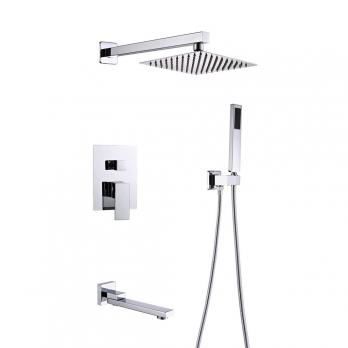 Душевая система 35к ПРОФСАН ПСМ-CB-03 лейка "Тропический душ квадрат " встраиваемая, ХРОМ