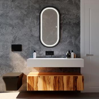 Зеркало MIXLINE "Виола-лофт" 500*1000 (ШВ) пластик. рама, сенсорный выключатель, гор/верт крепеж