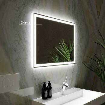 Зеркало MIXLINE "Норма-Лайт" 800*600 (ШВ) ал. профиль, сенсорный выключатель,светодиодная подсветка