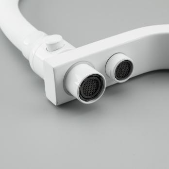 Смеситель для кухни 35k G4317-8 GAPPO с вых. для пит. фильтра, п/шпильку, гибкий излив Белый-хром