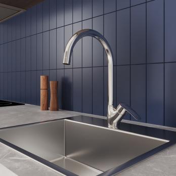 Смеситель для кухни 35к Milardo RORSB0JM05 "Rora"  высокий пов. излив, ХРОМ