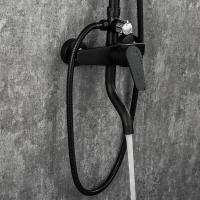 Душевая система 35k F2429 FRAP лейка "Тропич. душ" (D230мм, черный, латунь)