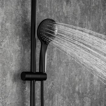 Душевая система 35k F2429 FRAP лейка "Тропич. душ" (D230мм, черный, латунь)