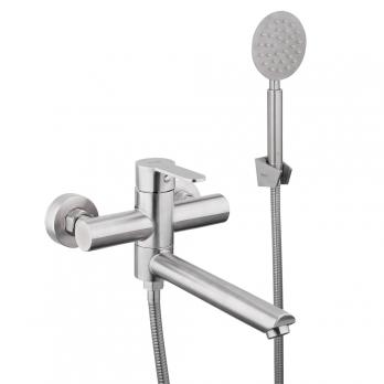 Смеситель для ванны 35k F32801 FRAP круглый пов. излив, сатин, нерж. сталь