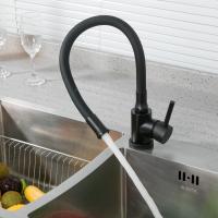 Смеситель для кухни 35к F40994-6 FRAP (гибкий излив, п/гайку, ЧЕРНЫЙ, нерж.сталь)