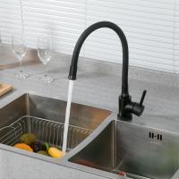 Смеситель для кухни 35к F40994-6 FRAP (гибкий излив, п/гайку, ЧЕРНЫЙ, нерж.сталь)