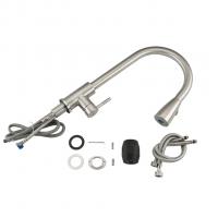 Смеситель для кухни душ 35к F60899-1 FRAP (выс.пов.излив, ВЫДВИЖ.ЛЕЙКА 2 реж, п/гайку, САТИН, нерж)