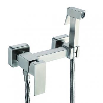 Смеситель с гигиенической лейкой 25k F7504-5 (хром матовый, латунь)