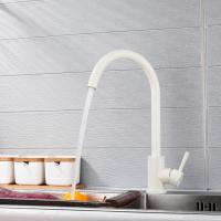 Смеситель для кухни 35к F40899-1 FRAP (выс.пов.излив, п/гайку, БЕЛЫЙ, нерж.сталь)