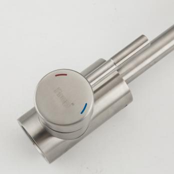 Смеситель для кухни 35k F44899-1 FRAP (гибкий излив, 2х реж. аэратор, п/гайку, САТИН, нерж.сталь)