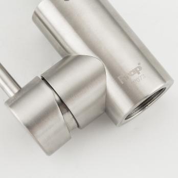 Смеситель для кухни 35k F44899-1 FRAP (гибкий излив, 2х реж. аэратор, п/гайку, САТИН, нерж.сталь)