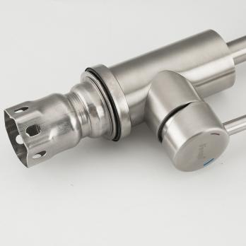 Смеситель для кухни 35k F44899-1 FRAP (гибкий излив, 2х реж. аэратор, п/гайку, САТИН, нерж.сталь)