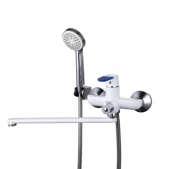 Смеситель для ванны и раковины 35к F2234 FRAP (L излив, лейка 1 реж, хром/белый, латунь)