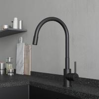 Смеситель для кухни 35к Milardo M01BL0FM05 "Meal" гибкий, высокий пов. излив, п/гайку, ЧЕРНЫЙ мат