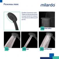 Душевая система 35к Milardo RORBL4FM06 "Rora" лейка "Тропический душ", ЧЕРНЫЙ матовый