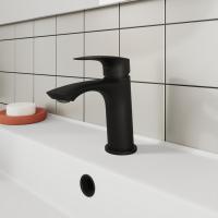 Смеситель для раковины 35к Milardo RORBL00M01 "Rora" литой, п/шпильку, ЧЕРНЫЙ матовый