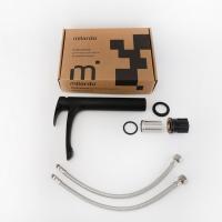 Смеситель для раковины 35к Milardo RORBL01M01 "Rora" высокий пов. излив, п/гайку,ЧЕРНЫЙ матовый